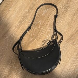 Polene dix bag Black Crescent Leather Shoulder Bag